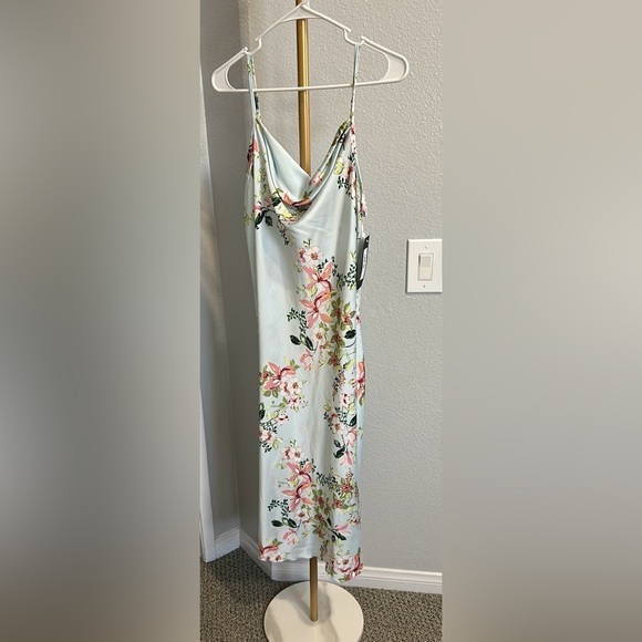 Bebe slip dress. Size M. NWT! Has a very light blue tint to it. Midi dress. - Picture 2 of 8